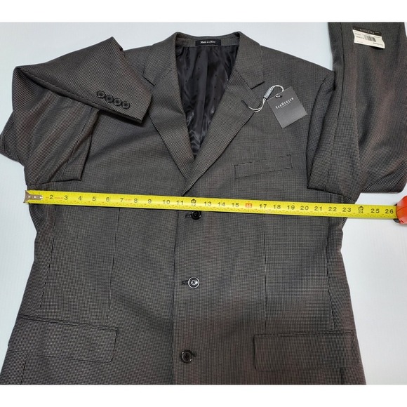 Van Heusen Blazer Suit Jacket Gray‎ Patterned Business Career Size 42R - Picture 6 of 11